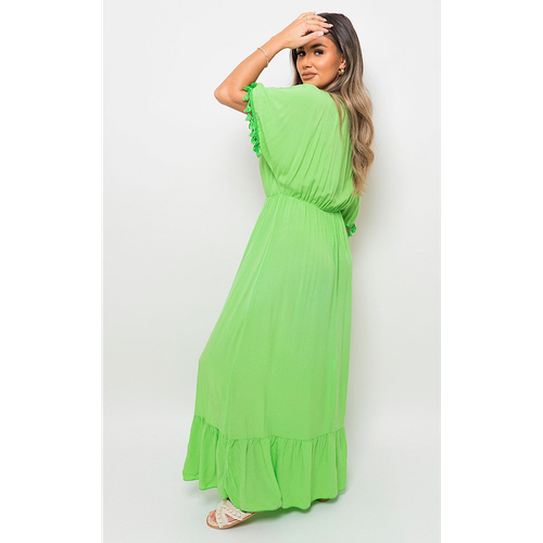 Emily V-Neck Rope Tassel Detail Maxi Dress