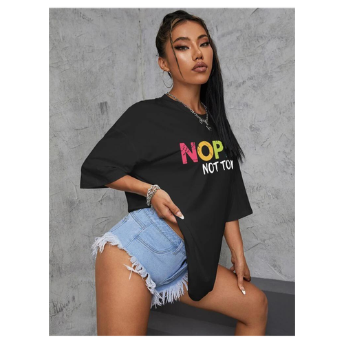 Oversized Nope Not Today Short Sleeves T Shirt Top