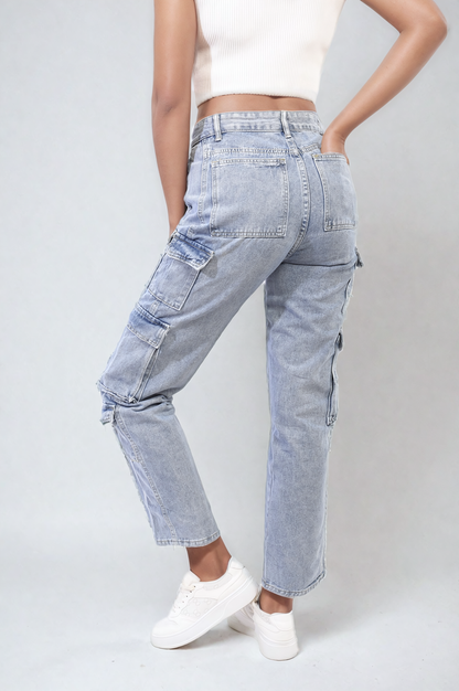 Regina Multi Flap Pockets Cargo Jeans