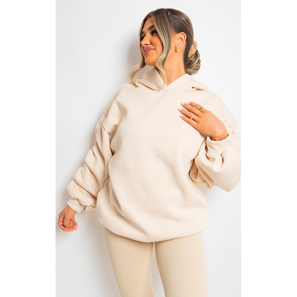 Molly Fall Winter Oversized Ruched Sleeves Hoodie