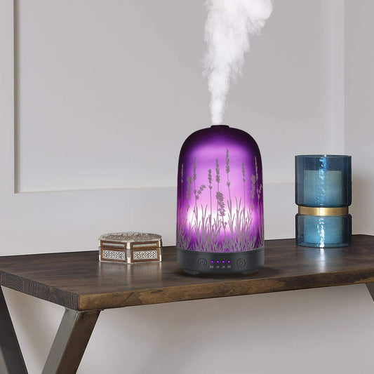 Essential Oil Ultrasonic Aroma Diffuser with soothing lavender light