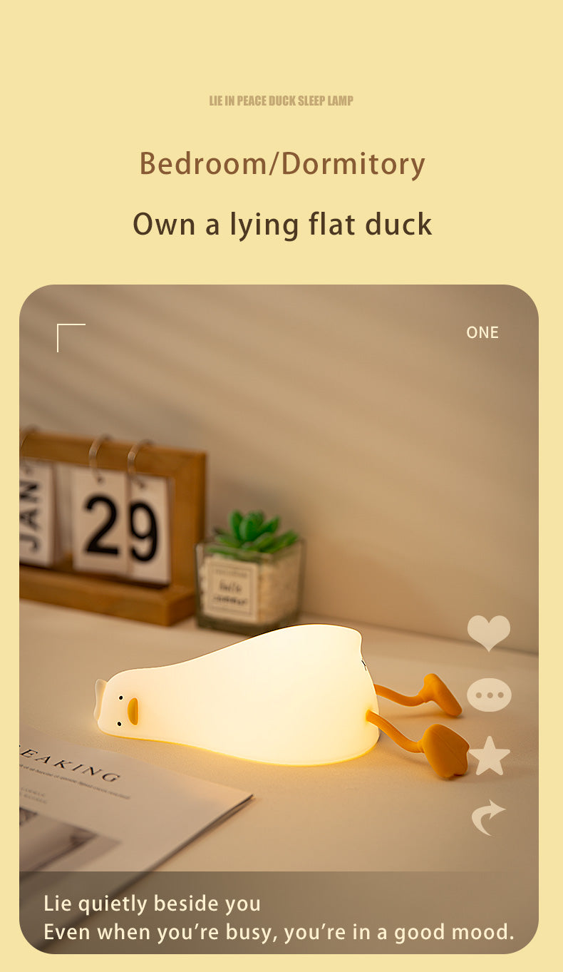 Lying Duck lamp, Night Light and phone holder