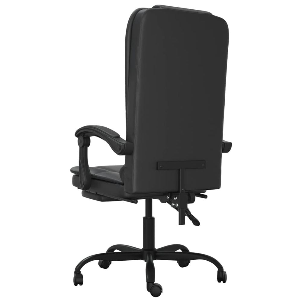 Reclining, Massage Office Chair Black Faux Leather