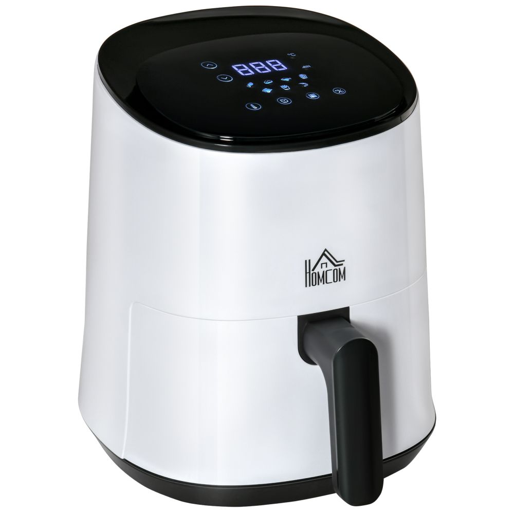 Digital Air Fryer, 1300W 2.5L Rapid Air Circulation, Timer and Nonstick White